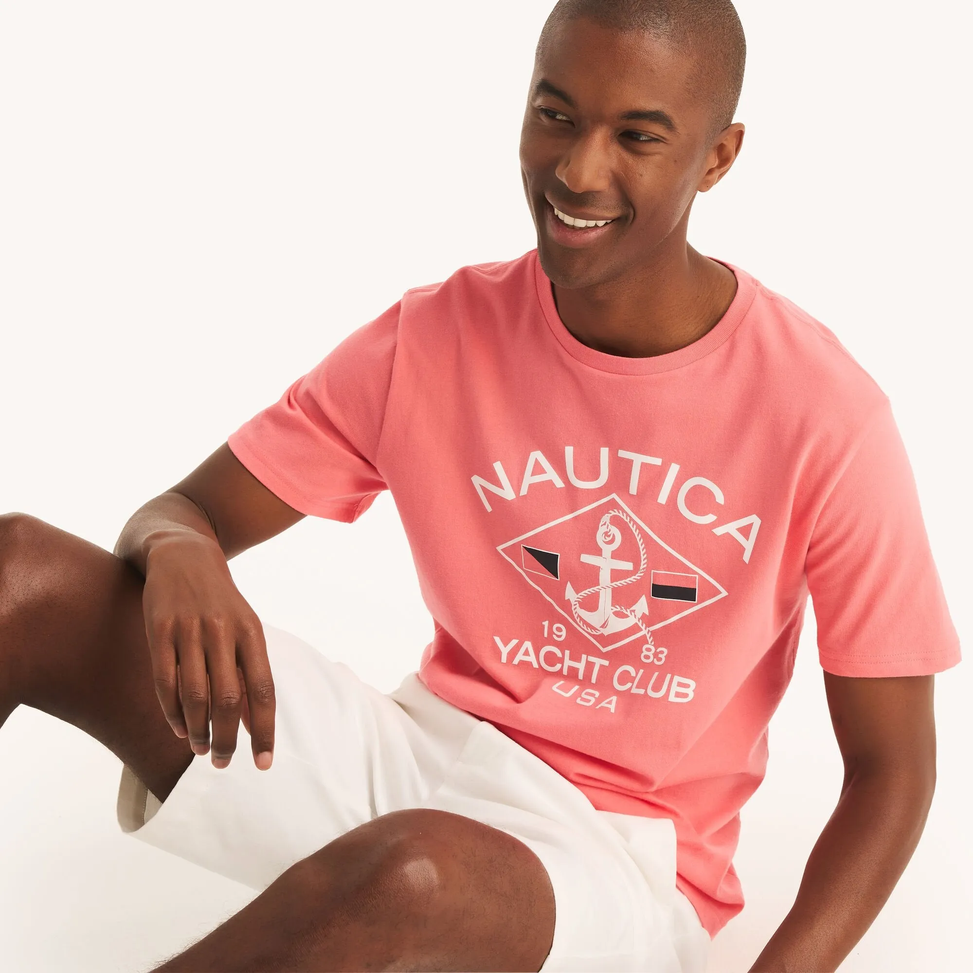 Nautica Herren Yacht Club Anker Grafik Schlaf-T-Shirt