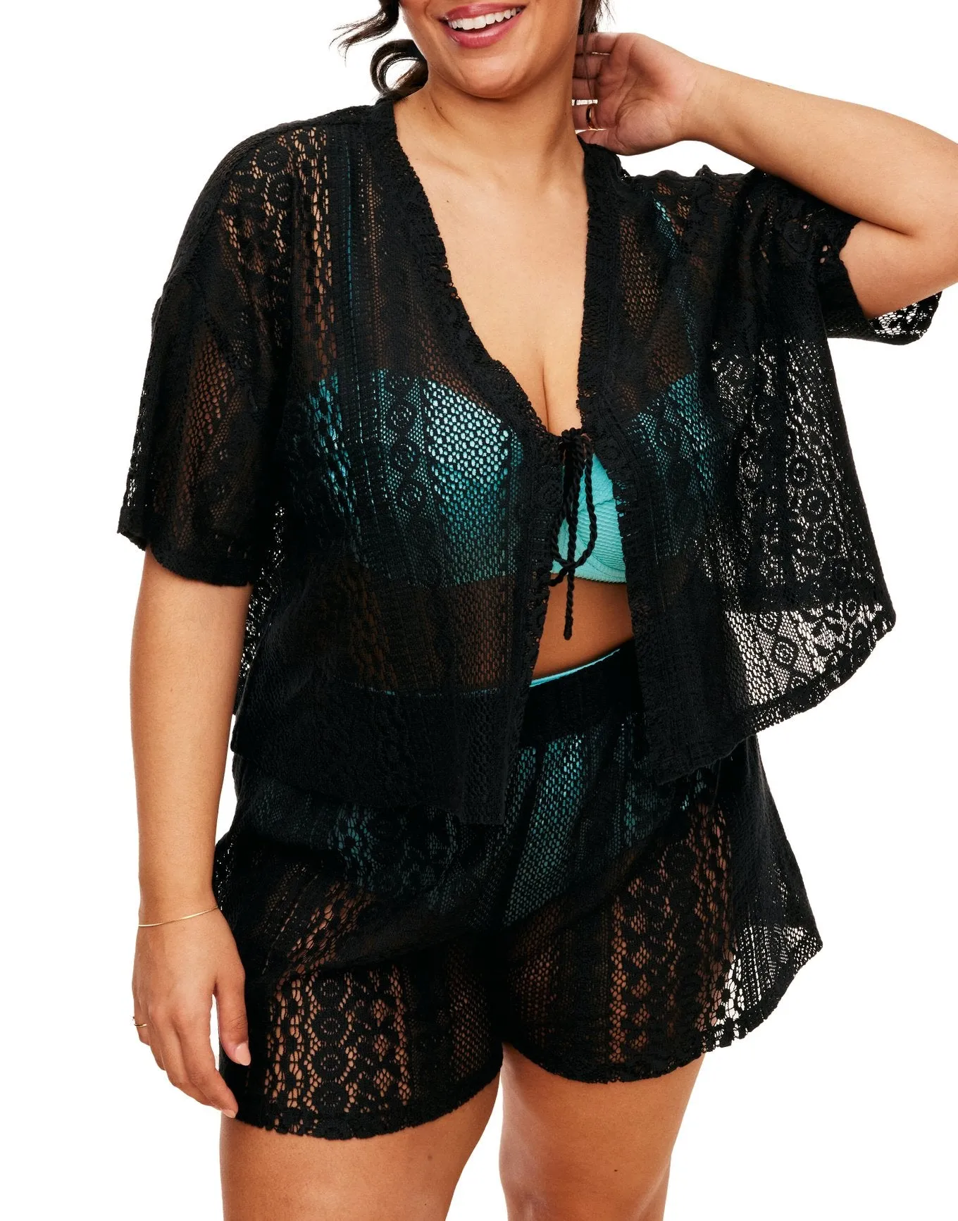 Nika Damen-Plus-Size-Badebekleidung Zweiteiliges Bade-Cover-up-Oberteil