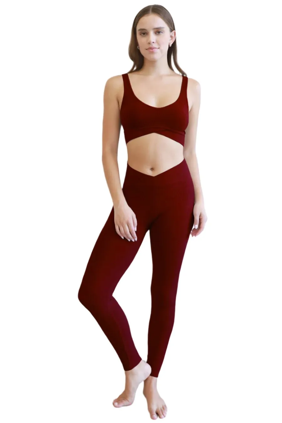 NikiBiki Rippen-Überkreuz-Waistband-Leggings NB8110