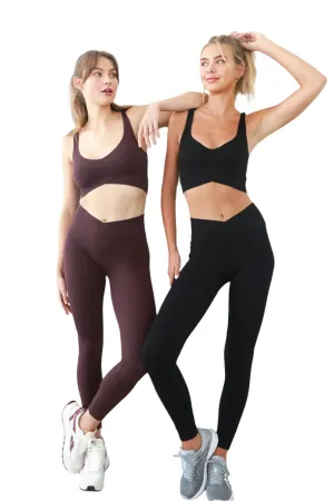 NikiBiki Rippen-Überkreuz-Waistband-Leggings NB8110