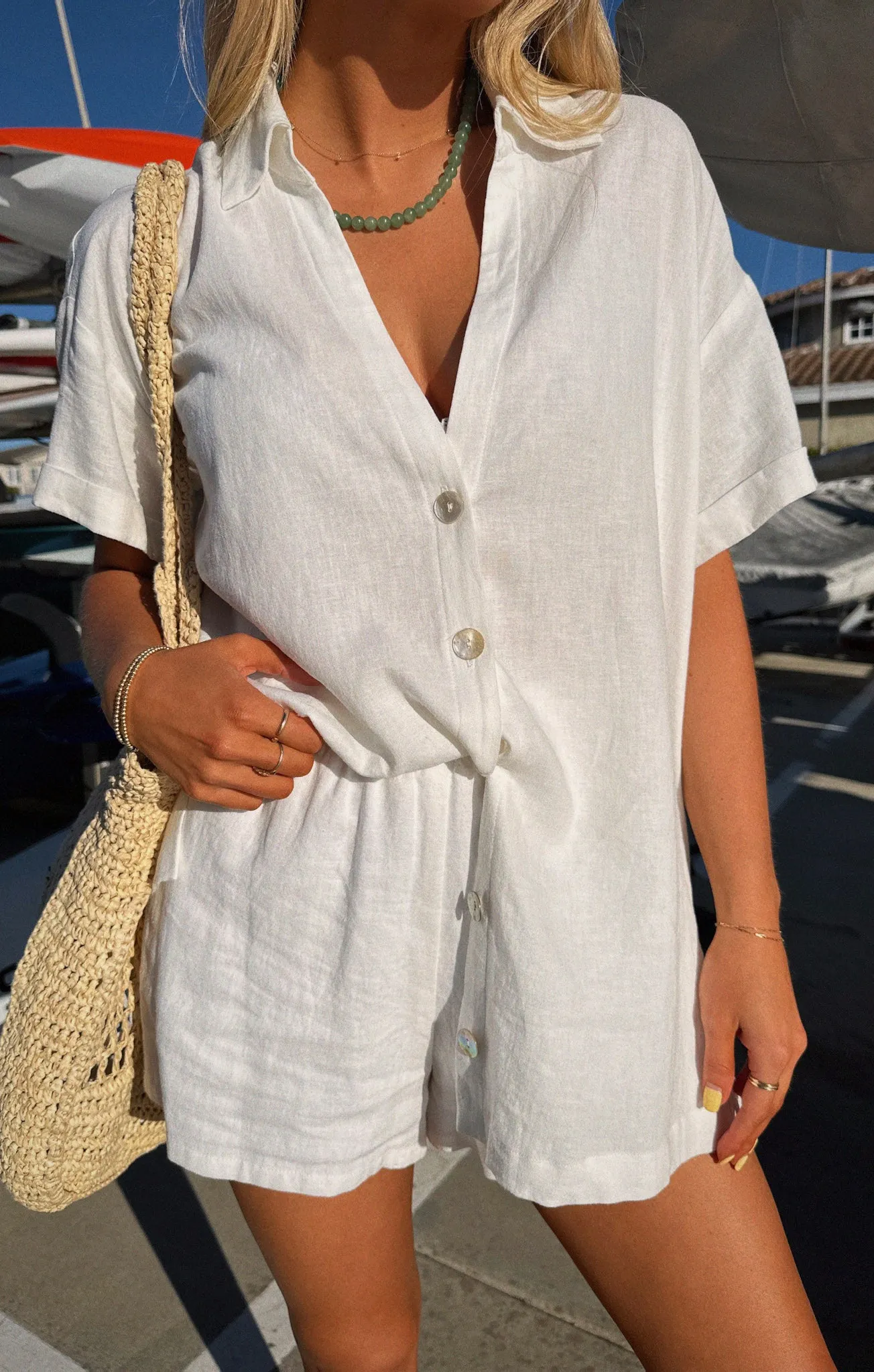 Parker Button Down ~ Weiße Leinen