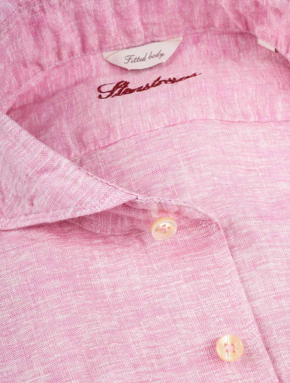 Rosa Leinen Passform-Shirt