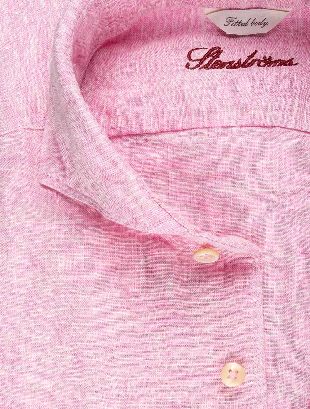 Rosa Leinen Passform-Shirt