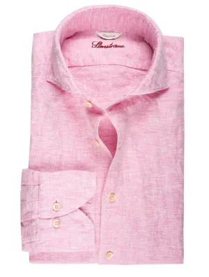 Rosa Leinen Passform-Shirt
