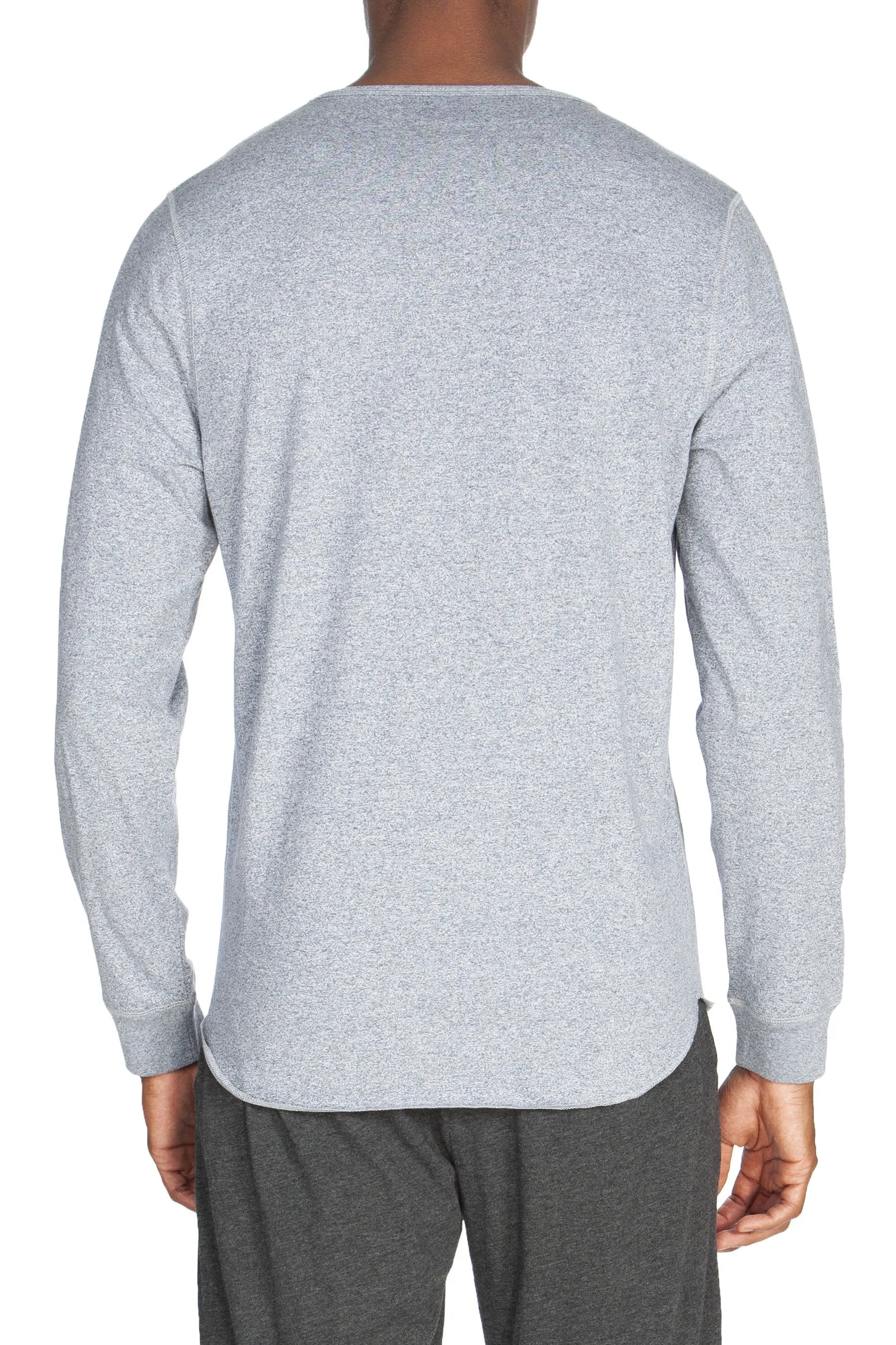 Poly-Viskose Henley mit langen Ärmeln