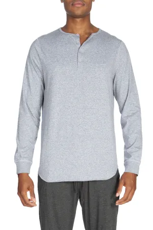 Poly-Viskose Henley mit langen Ärmeln