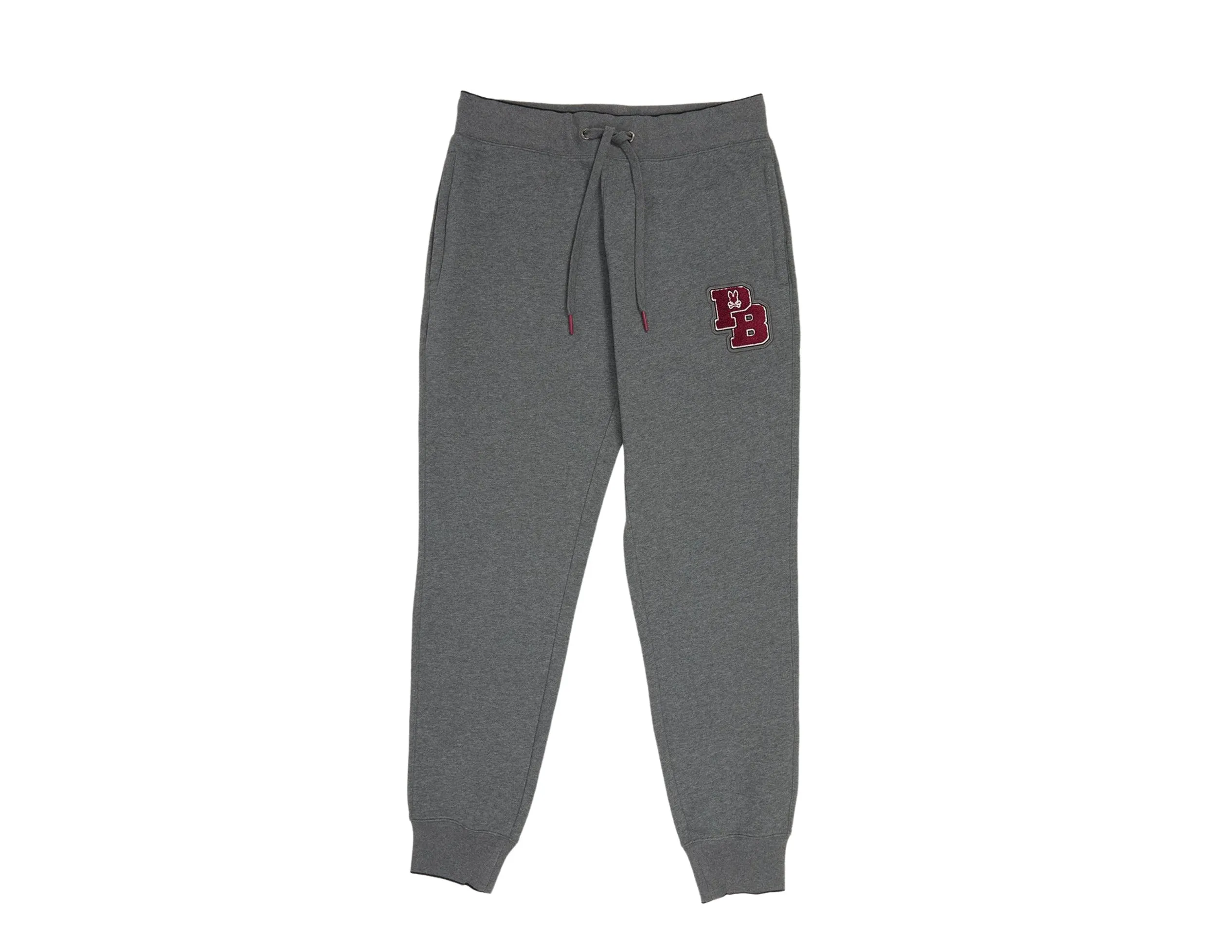 Psycho Bunny Patchin Chenille Bunny Graue Sweatpants für Herren B6P850U1FT-HST