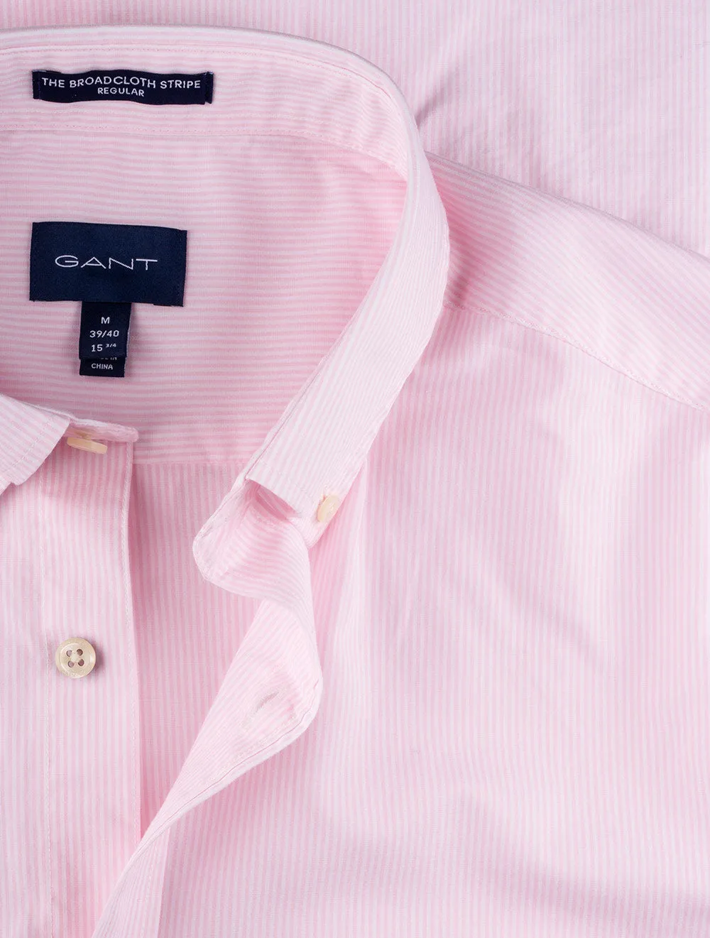 Regular Fit Broadcloth Banker Buttondown Kurzarmhemd California Pink