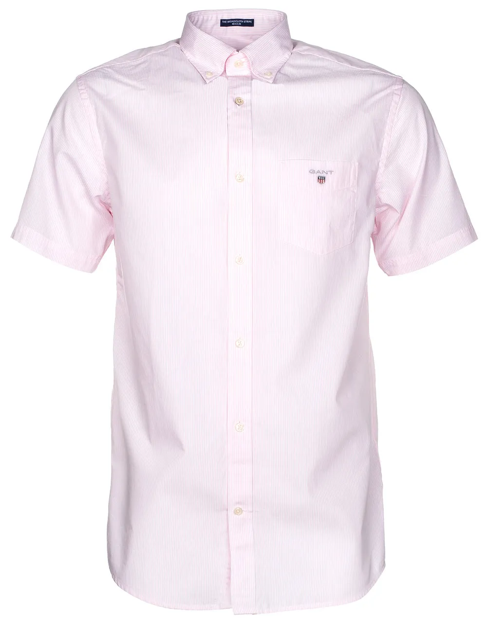 Regular Fit Broadcloth Banker Buttondown Kurzarmhemd California Pink