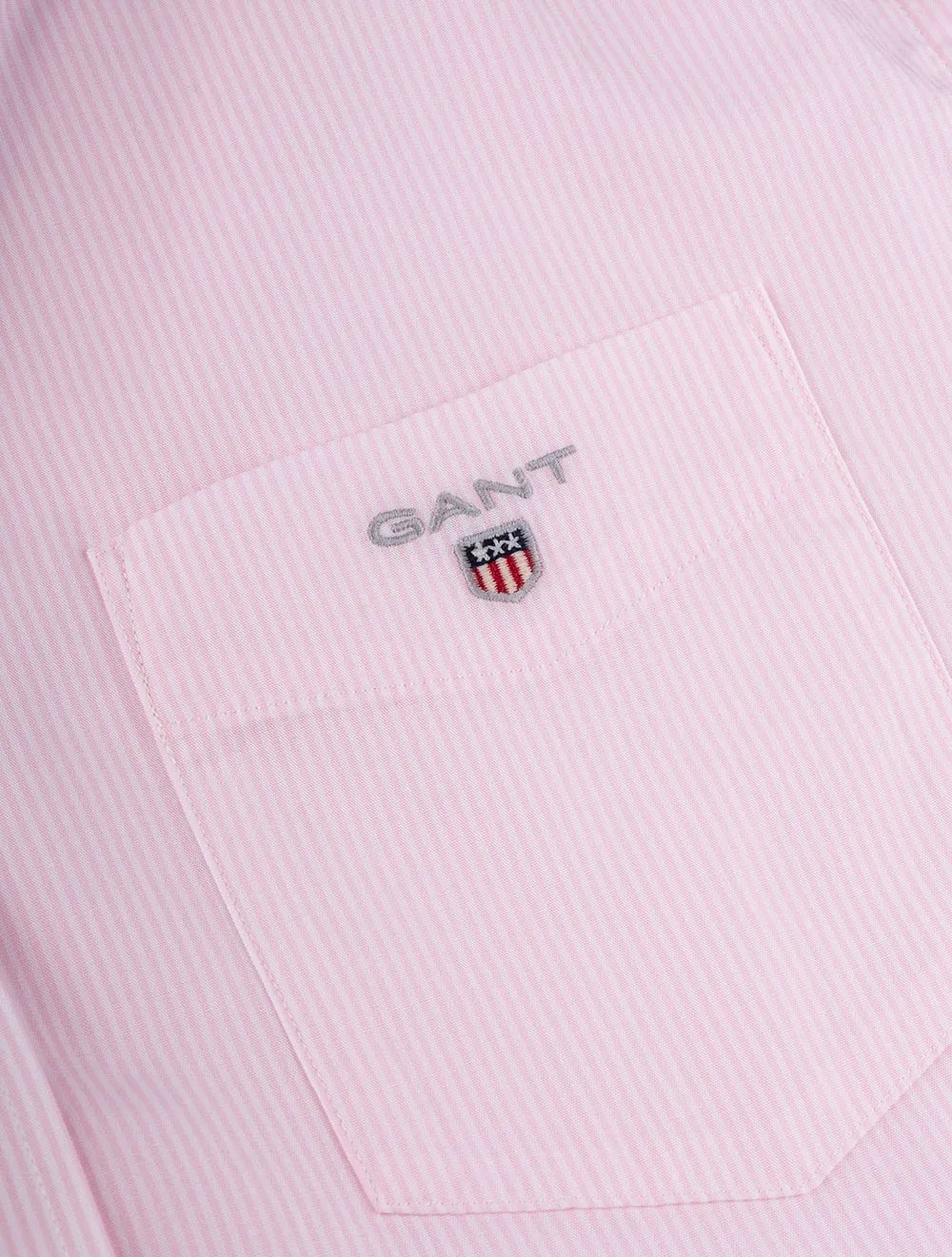 Regular Fit Broadcloth Banker Buttondown Kurzarmhemd California Pink