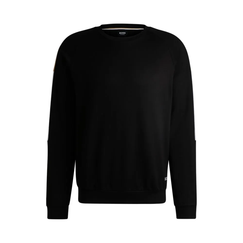 Regular-fit Sweatshirt aus Baumwoll-Frottier mit Kontrasteinsätzen