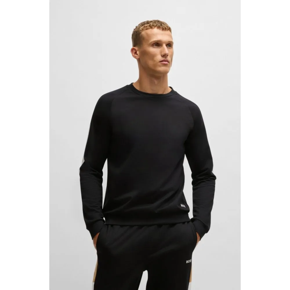 Regular-fit Sweatshirt aus Baumwoll-Frottier mit Kontrasteinsätzen