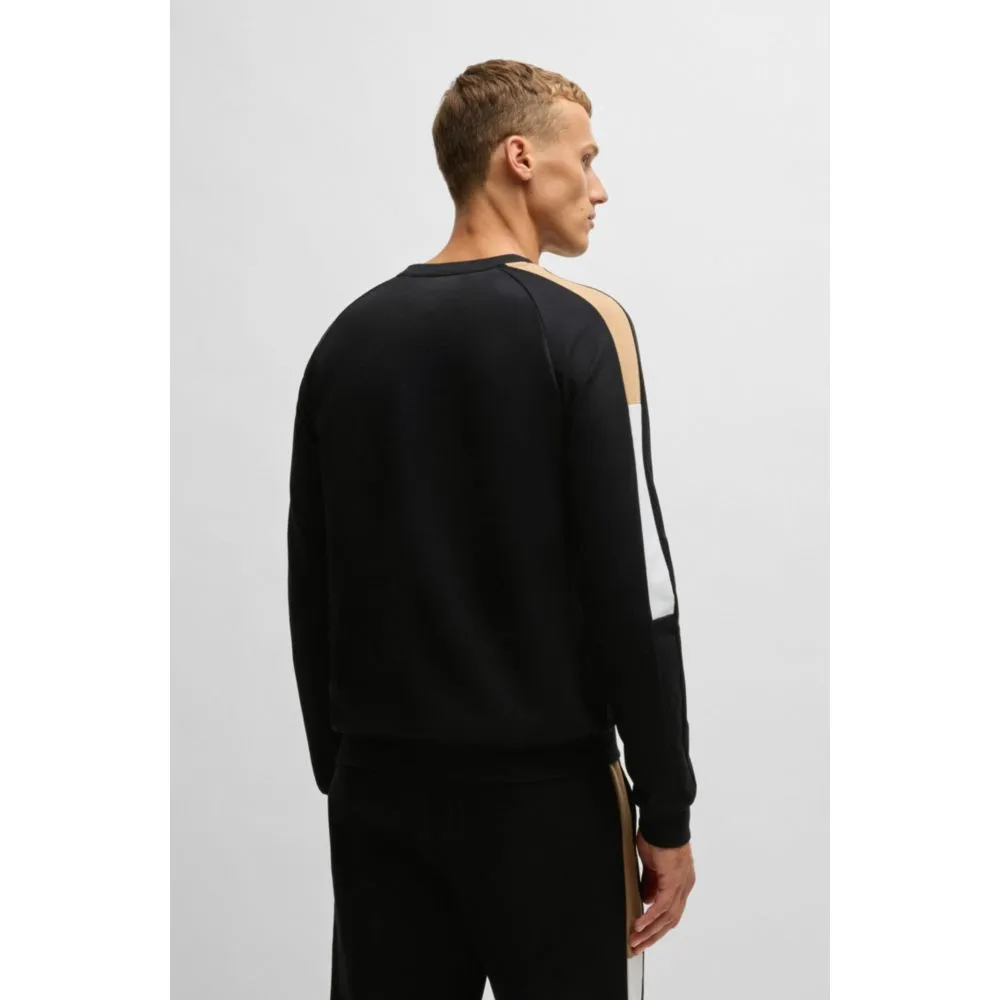 Regular-fit Sweatshirt aus Baumwoll-Frottier mit Kontrasteinsätzen