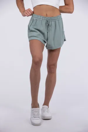 Road Trippin Damen Leinen Shorts mit Zugband