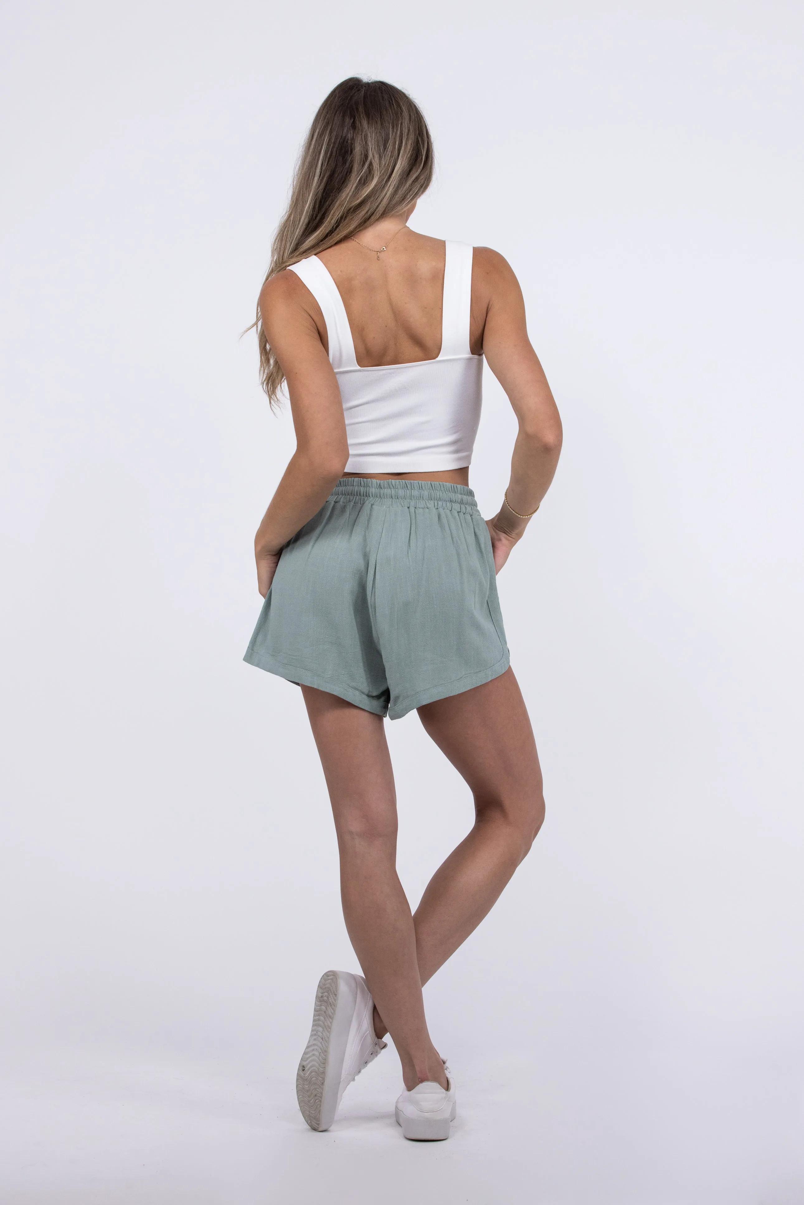 Road Trippin Damen Leinen Shorts mit Zugband