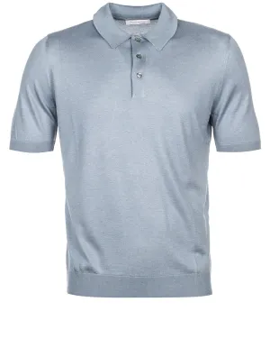 Seiden Polo Blau