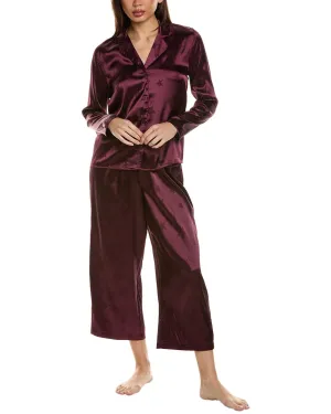 Prächtiges 2-teiliges Notch Satin Jacquard Pyjama-Set