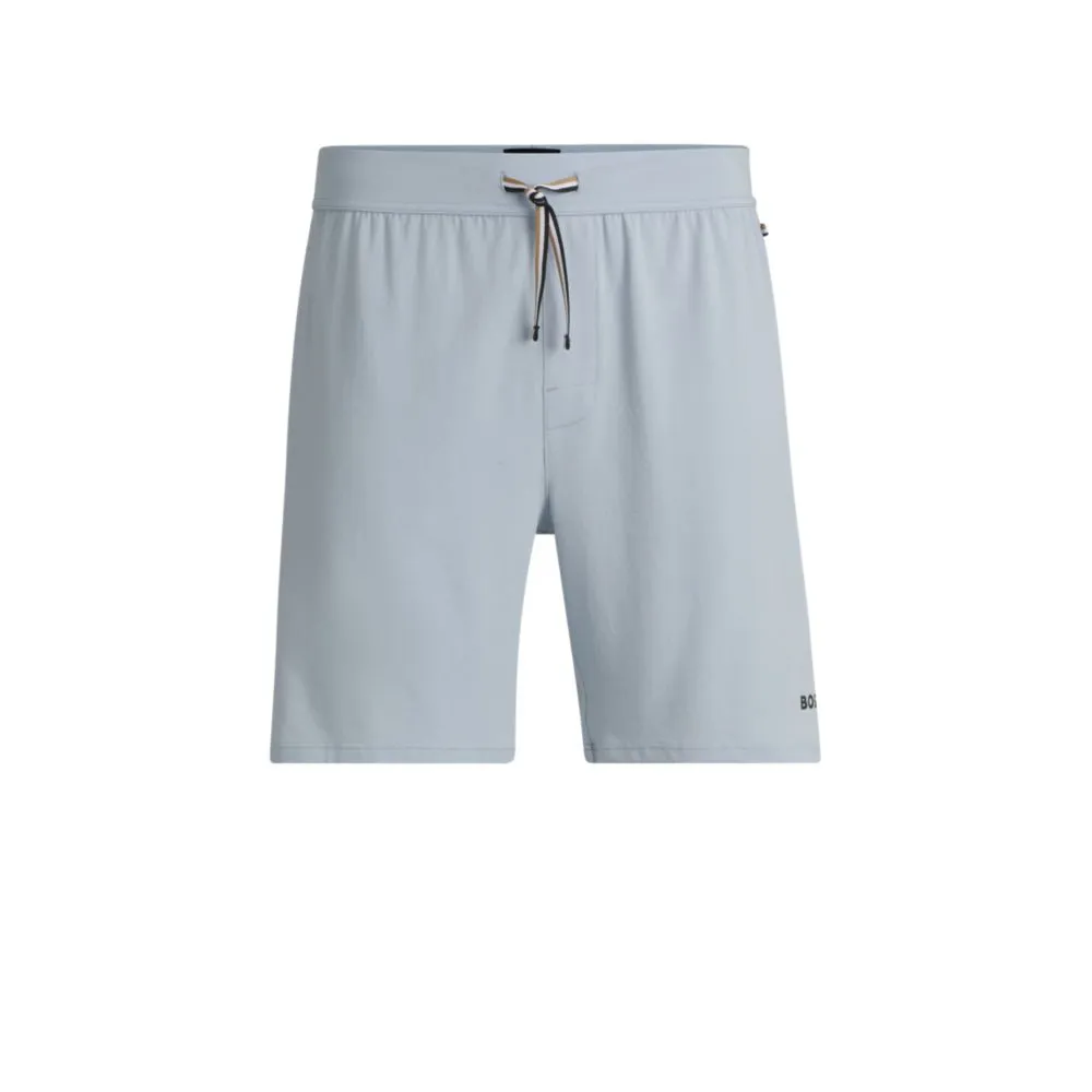 Stretch-Baumwoll-Pyjama-Shorts mit Logo-Print