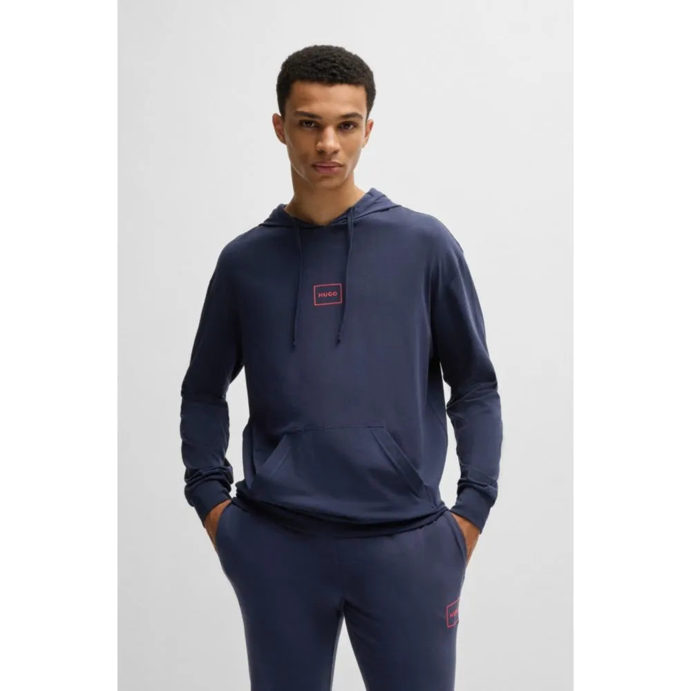 Stretch-Baumwolle lässige Kapuzenjacke mit Logo-Druck