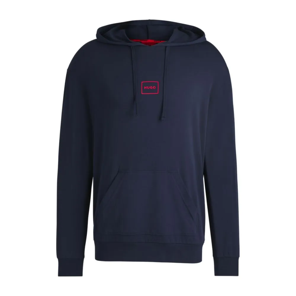 Stretch-Baumwolle lässige Kapuzenjacke mit Logo-Druck