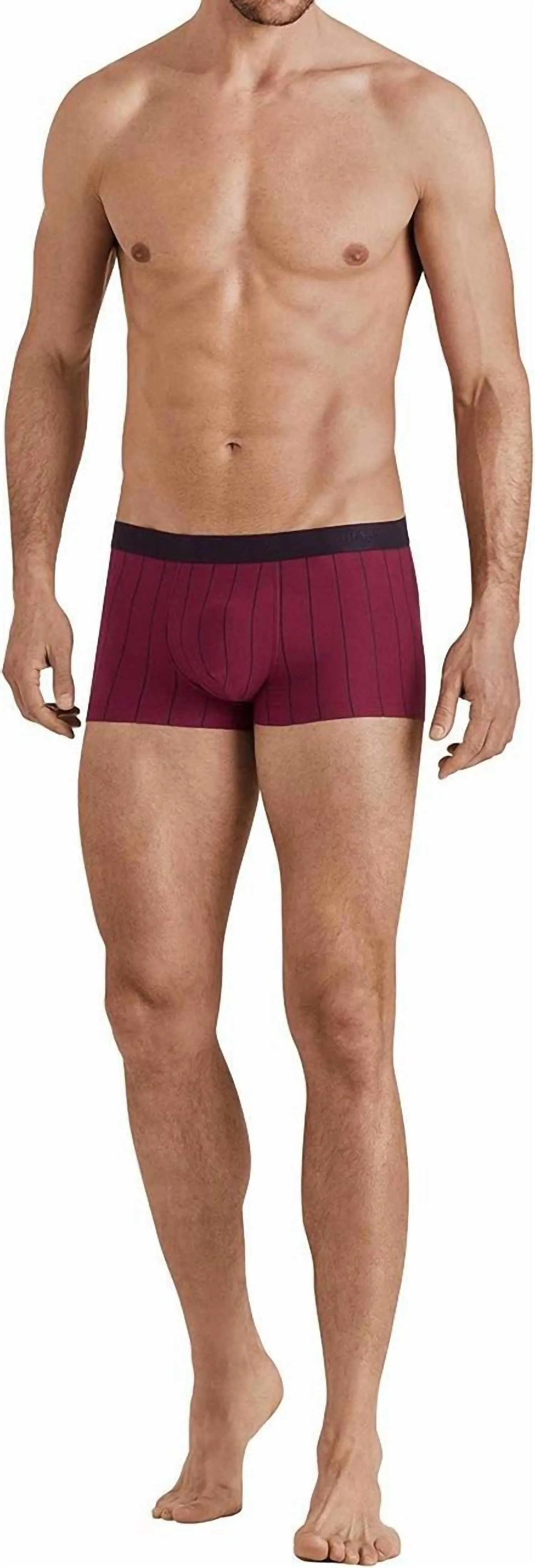 Gestreifte Baumwoll-Boxershorts in Bordeaux