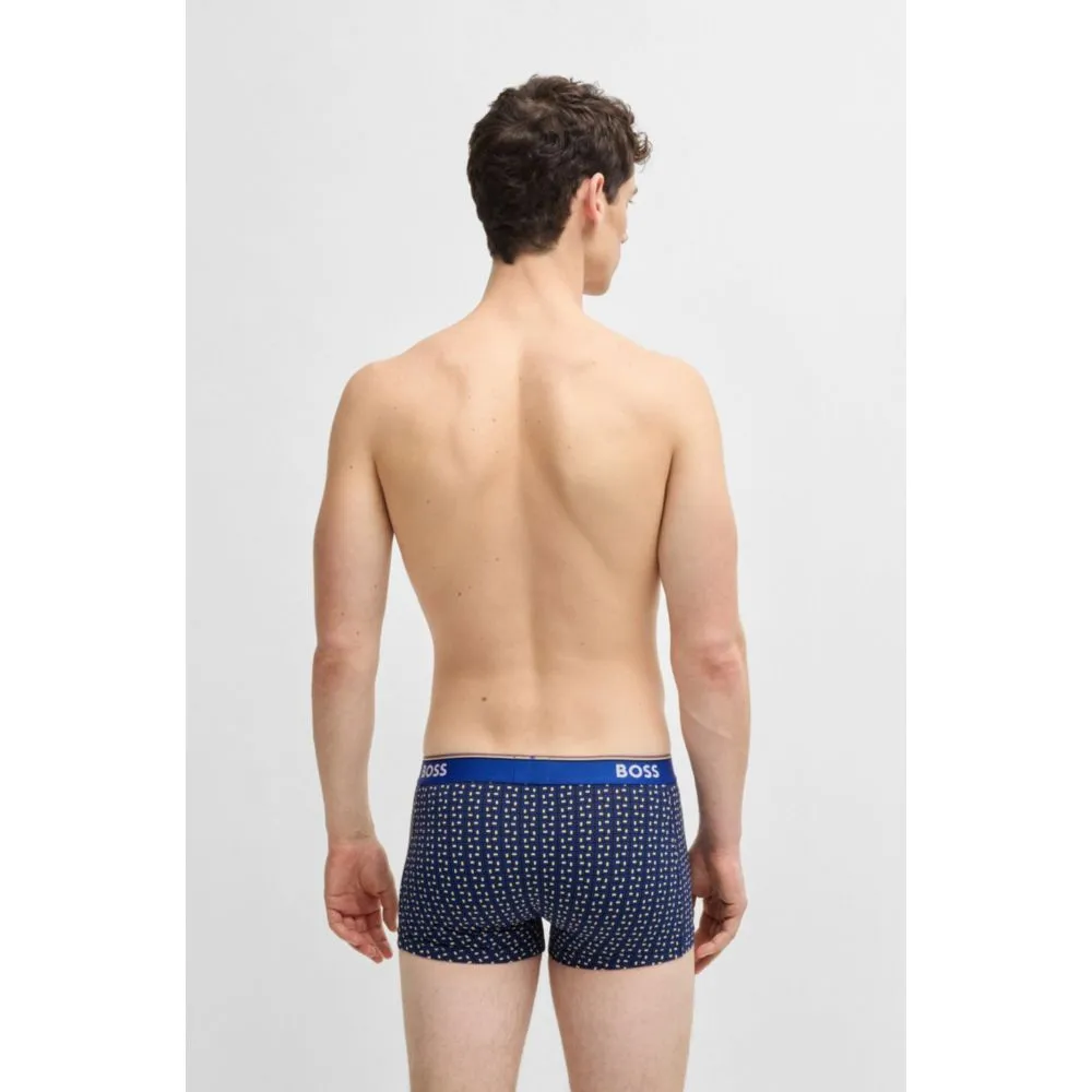 Dreierpack dehnbare Baumwoll-Slipboxershorts mit Logo-Bund