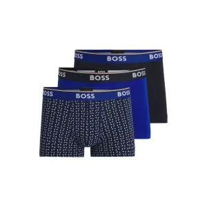 Dreierpack dehnbare Baumwoll-Slipboxershorts mit Logo-Bund