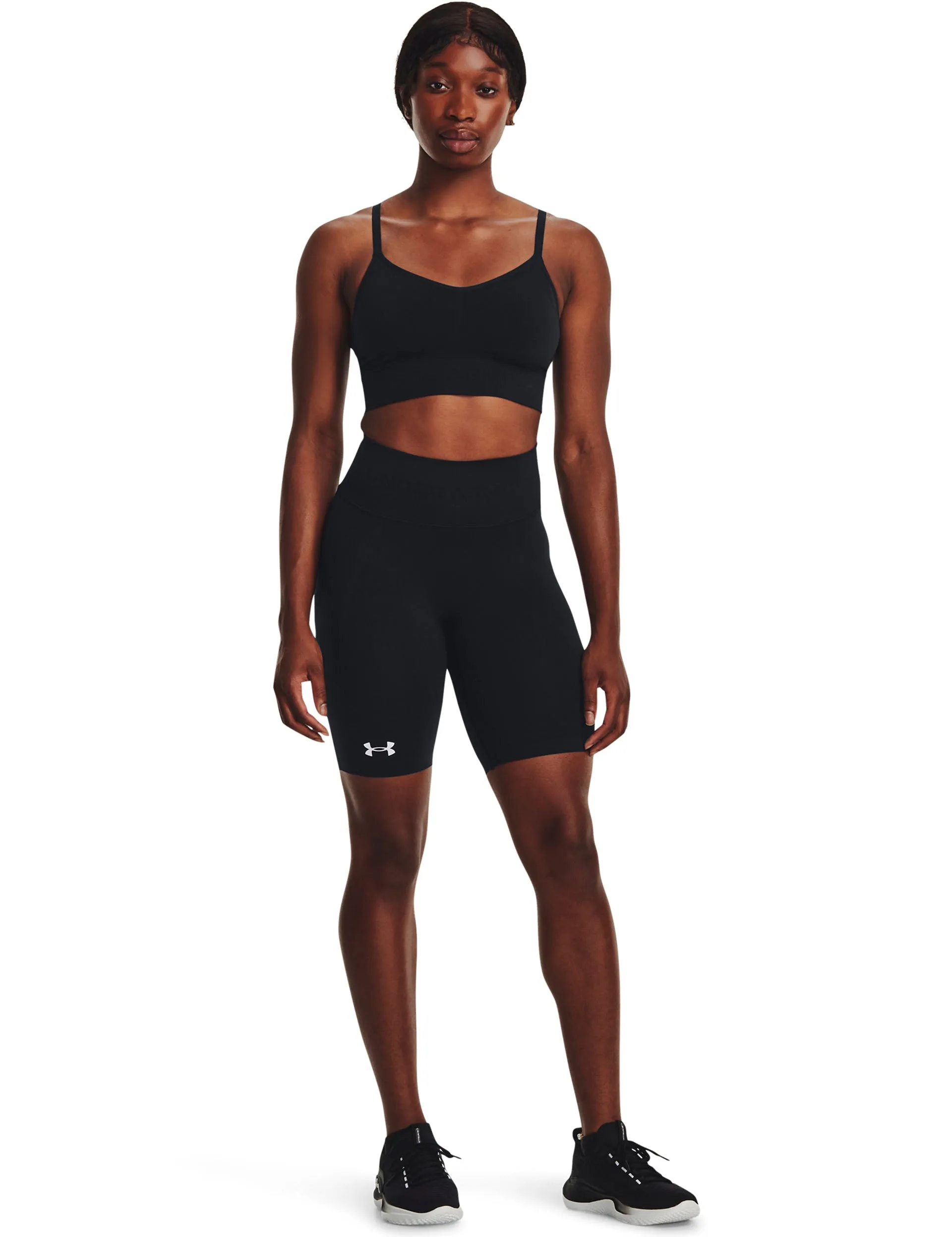 Trainings-Shorts nahtlos - Schwarz/Weiß