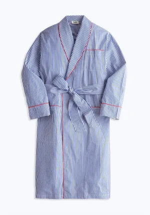 Unisex Glenn Bademantel In Blau/Weiß Gestreift