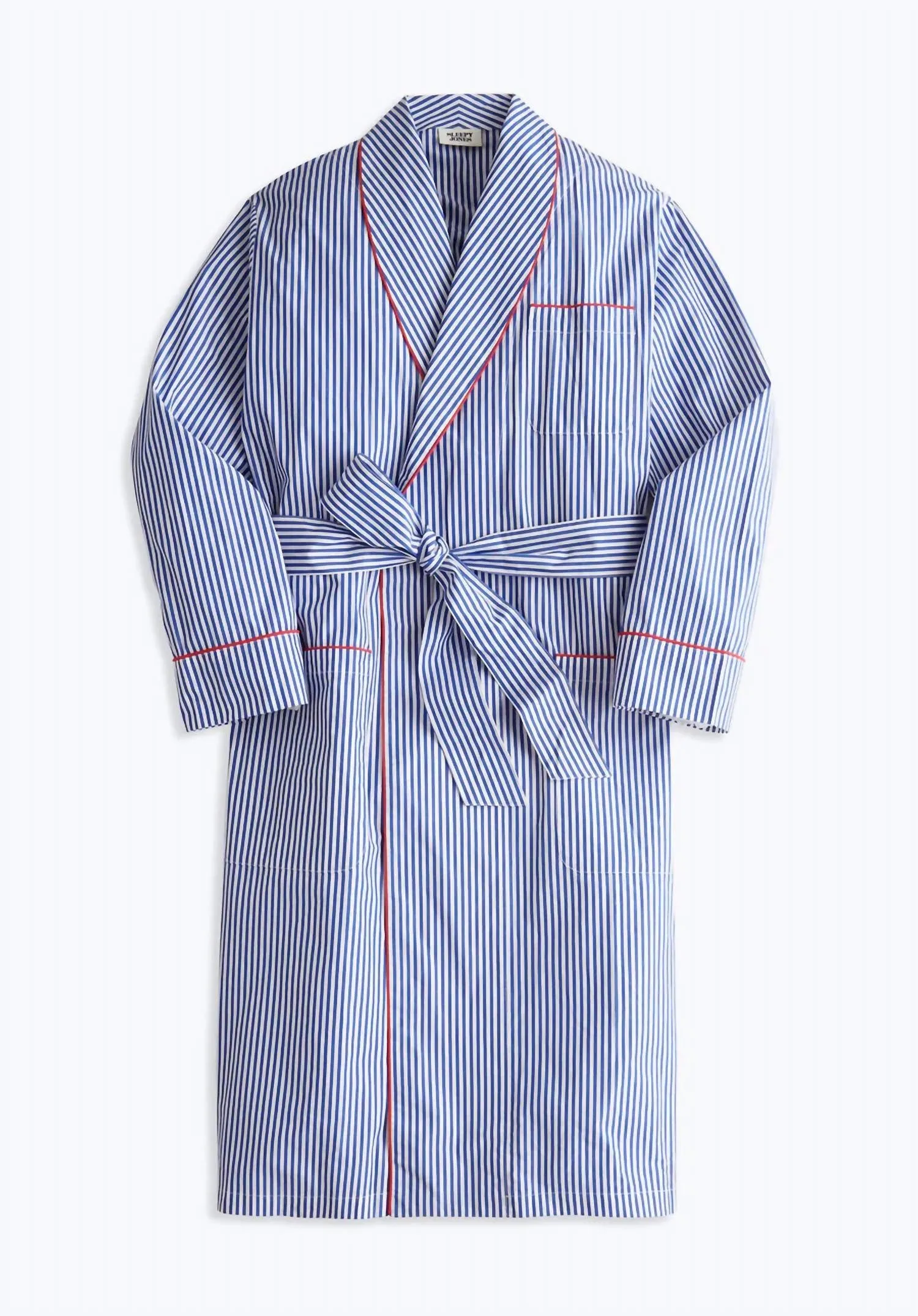 Unisex Glenn Bademantel In Blau/Weiß Gestreift