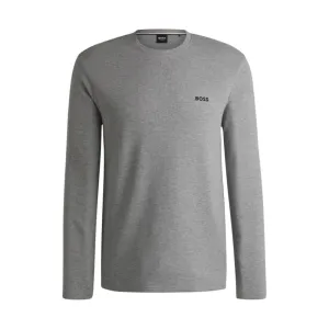 Waffelstrukturiertes Pyjama-T-Shirt aus Baumwolle