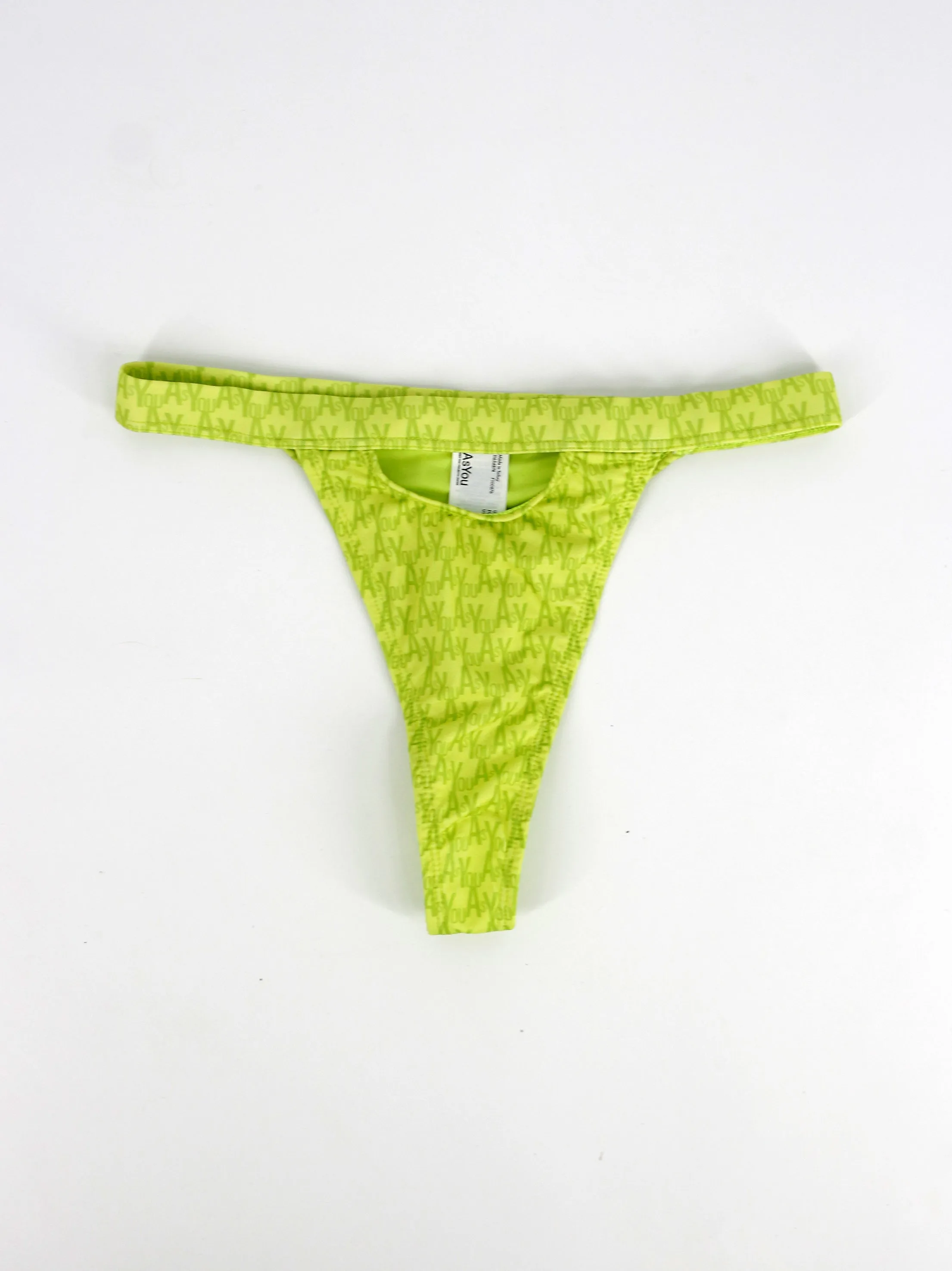 Damen-Bikini-Unterteil mit Markenlogo-Aufdruck, Hellgrün