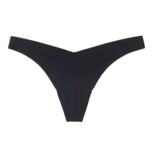 Klassischer schwarzer Damen-Slip im minimalistischen String-Design