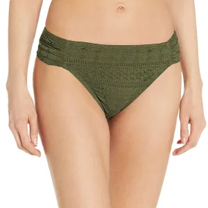 Damen bestickte Mesh-Bikiniunterteil, Olive