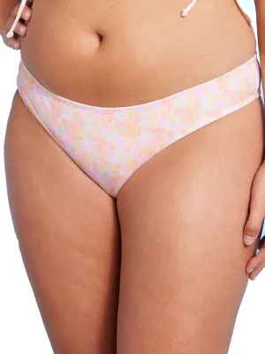 Damen-Bikiniunterteil mit Blumenprint, Mehrfarbig