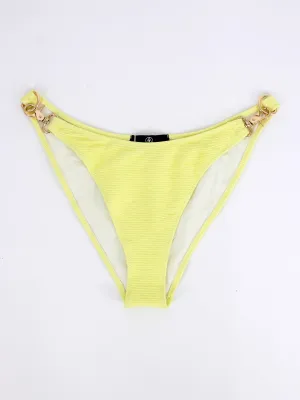 Damen-Gaze-Bikiniunterteil, Gelb