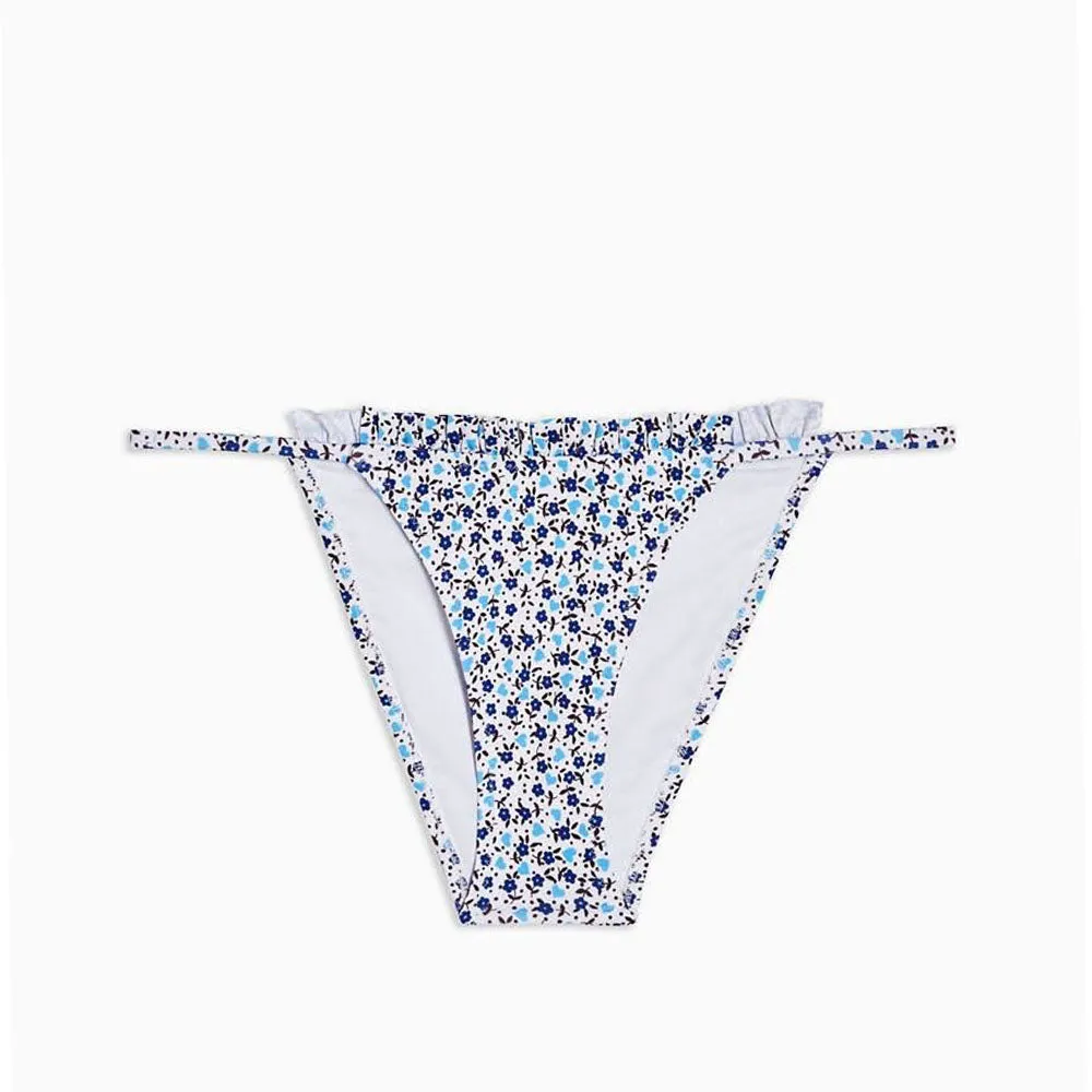 Damen Bikini-Höschen mit hohem Beinansatz, Weiß