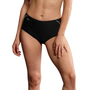 Damen-Sportslip mit hoher Taille in Schwarz