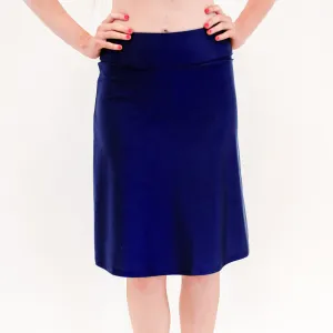 Damen Badeanzug Rock mit hoher Taille und Kniebund sowie integrierter Radlerhose