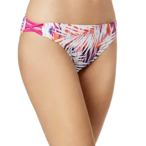 Damen-Bikiniunterteil mit Blattbreeze-Print, Weiß