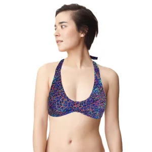 Damen Bikini-Oberteil ohne Polster, bedruckt, mehrfarbig