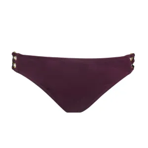 Damen-Bikiniunterteil mit seitlicher Schleife, Einfarbig, Lila