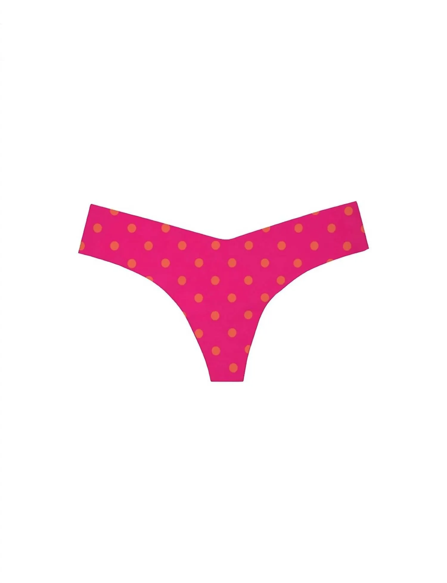 Damen-Printed Low-Rise Tanga in Knopf-Schockrosa