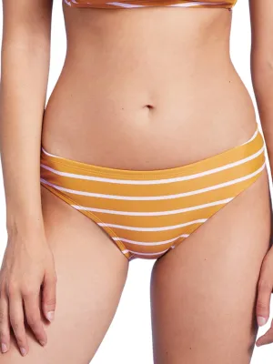 Damen-Bikiniunterteil gestreift, Senf