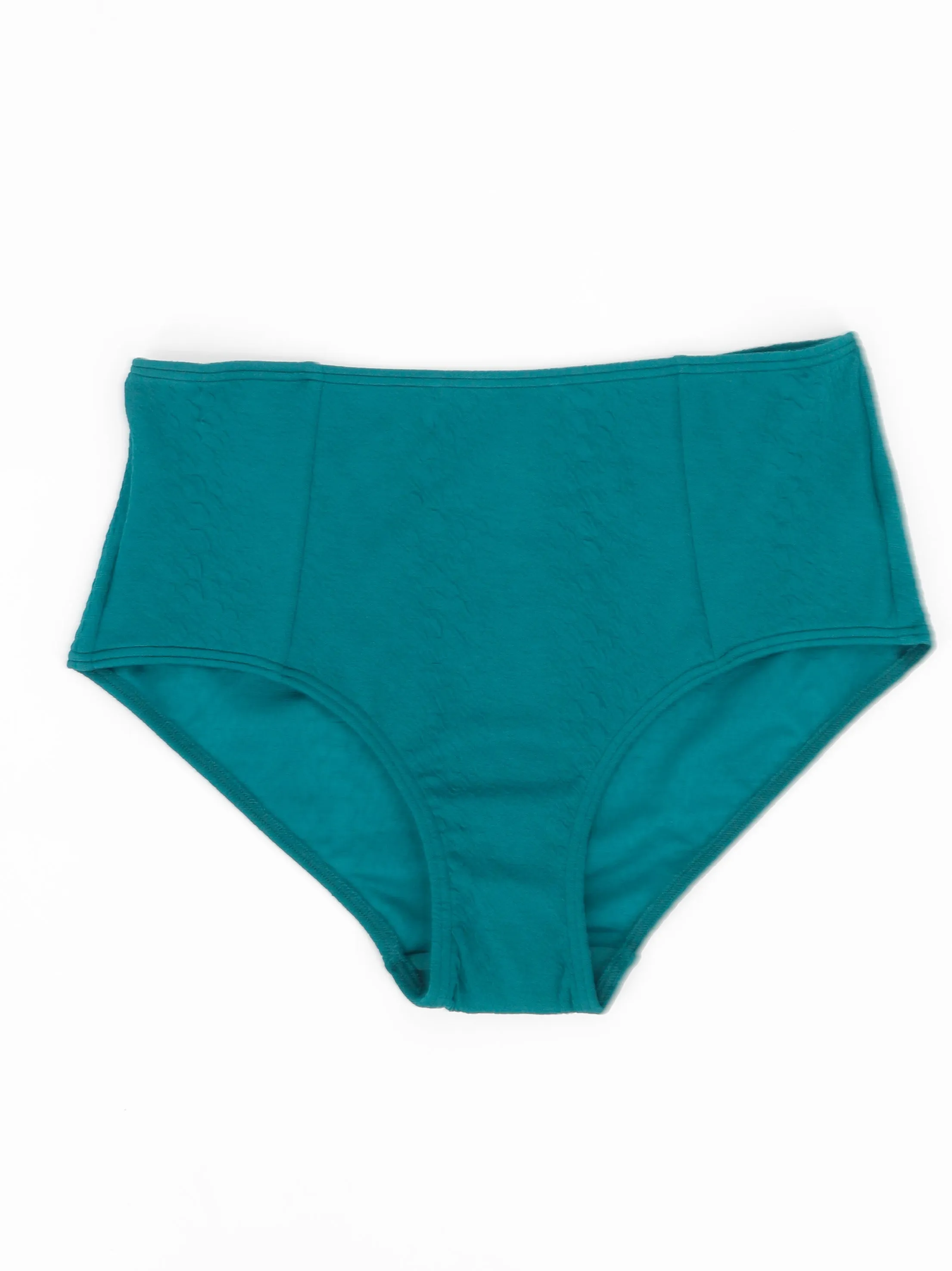 Damen-Bikiniunterteil mit Textur, Dunkelgrün
