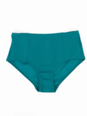 Damen-Bikiniunterteil mit Textur, Dunkelgrün