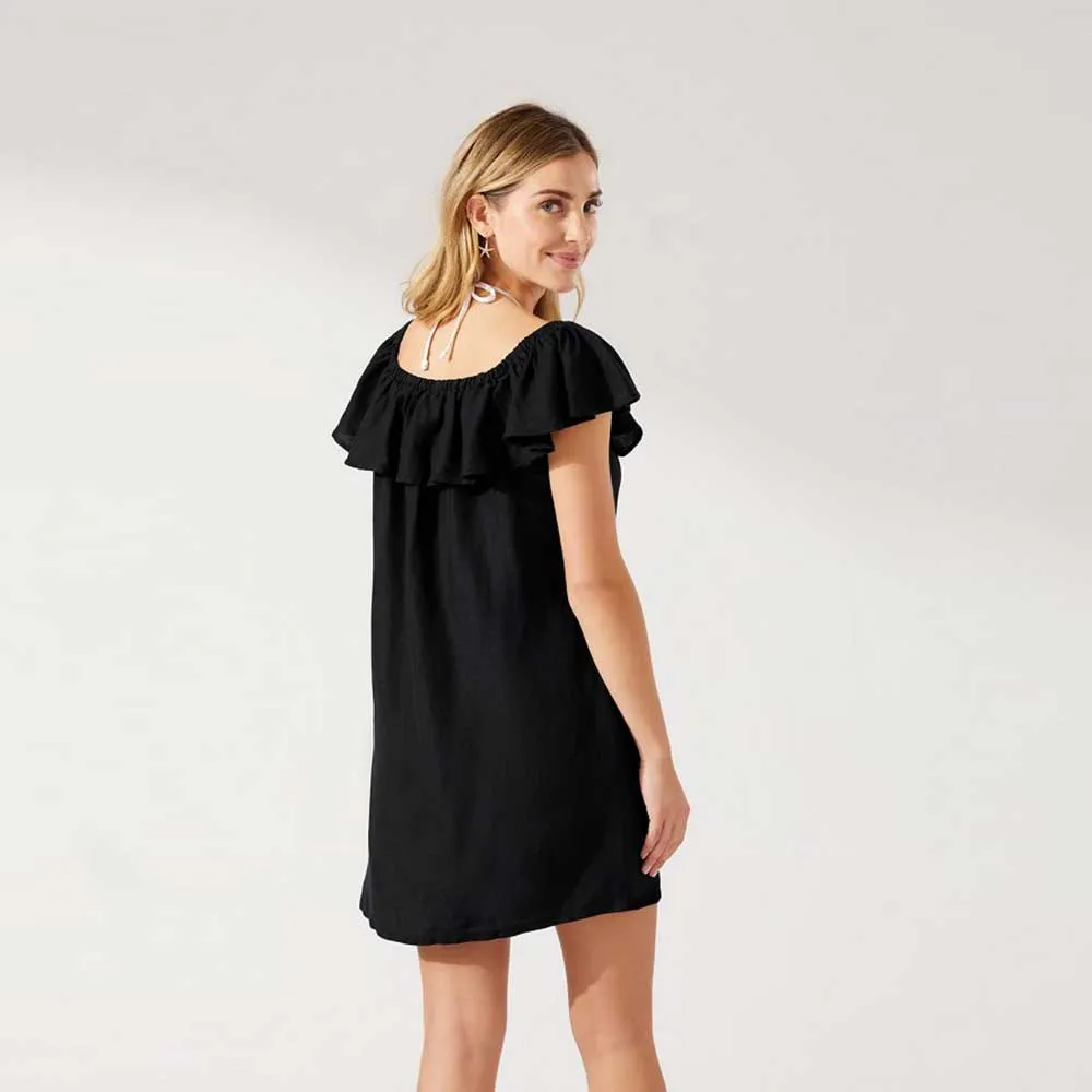 Damen Tommy Bahama Bademode Tommy Bahama St. Lucia Trägerlos Rüschenkleid Bademantel - Schwarz