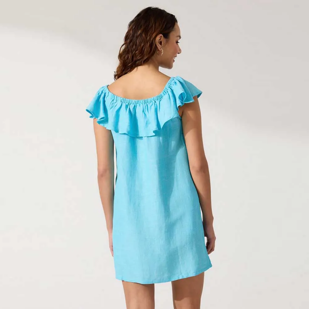 Damen Tommy Bahama Bademode Tommy Bahama St. Lucia Trägerlos Rüschenkleid Badebekleidung - Helles Curaçao