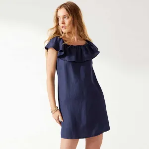 Damen Tommy Bahama Bademode Tommy Bahama St. Lucia Trägerlos Rüschenkleid Badebekleidung - Marineblau