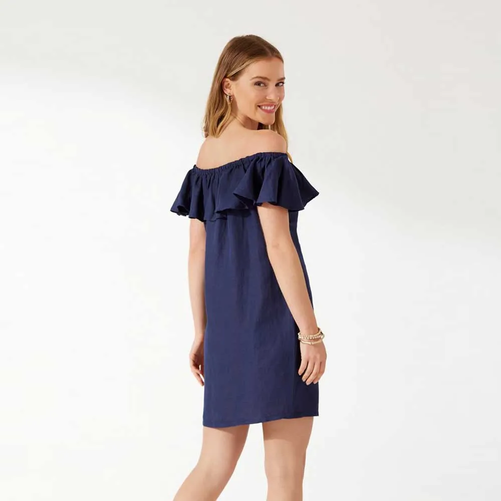 Damen Tommy Bahama Bademode Tommy Bahama St. Lucia Trägerlos Rüschenkleid Badebekleidung - Marineblau
